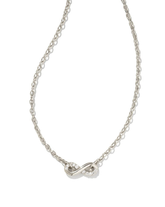 Annie Infinity Rhodium White Crystal Necklace - She Chester