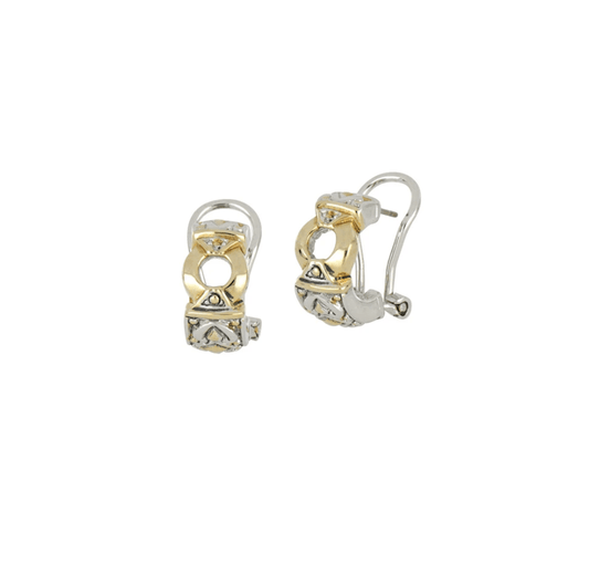 Antiqua Gold Circle Post Clip Earrings E2806 - A000 - She Chester