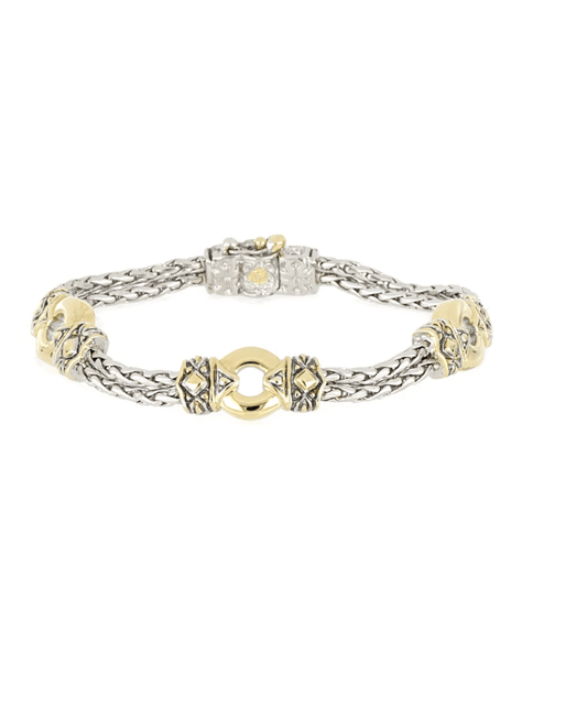 Antiqua Gold Circle Three Station Bracelet B2840 - A000 - She Chester