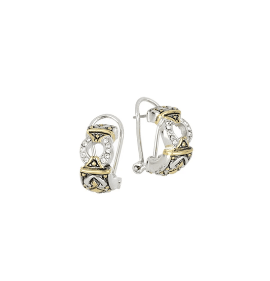 Antiqua Pavé Circle Post Clip Earrings E2804 - Af00 - She Chester