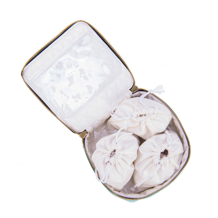 Aquamarine Velvet Hidden Gem Jewelry Case
