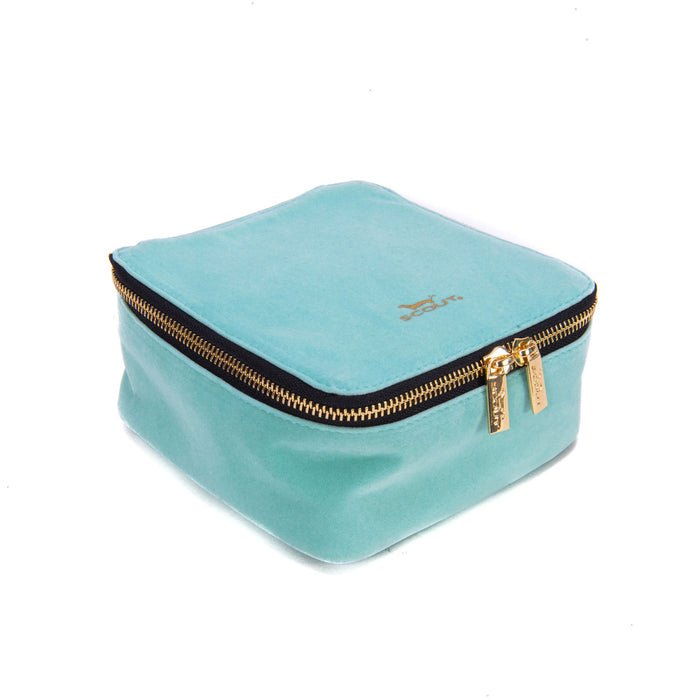 Aquamarine Velvet Hidden Gem Jewelry Case - She Chester