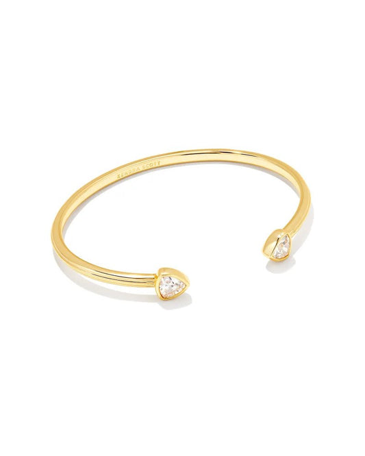 Arden Cuff Bracelet Gold White Crystal - She Chester