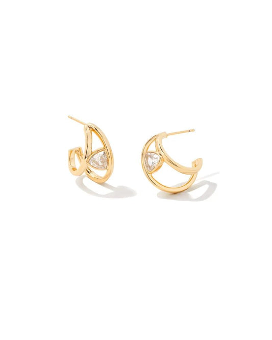 Arden Huggie Ear Gold Crystal - She Chester