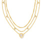 Arden Multi Strand Necklace Gold White Crystal - She Chester