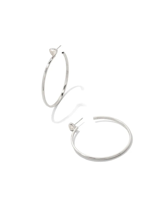 Arden Hoop Rhod Crystakl Earring