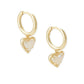 Ari Heart Gold Huggie Earrings In Iridescent Drusy - She Chester