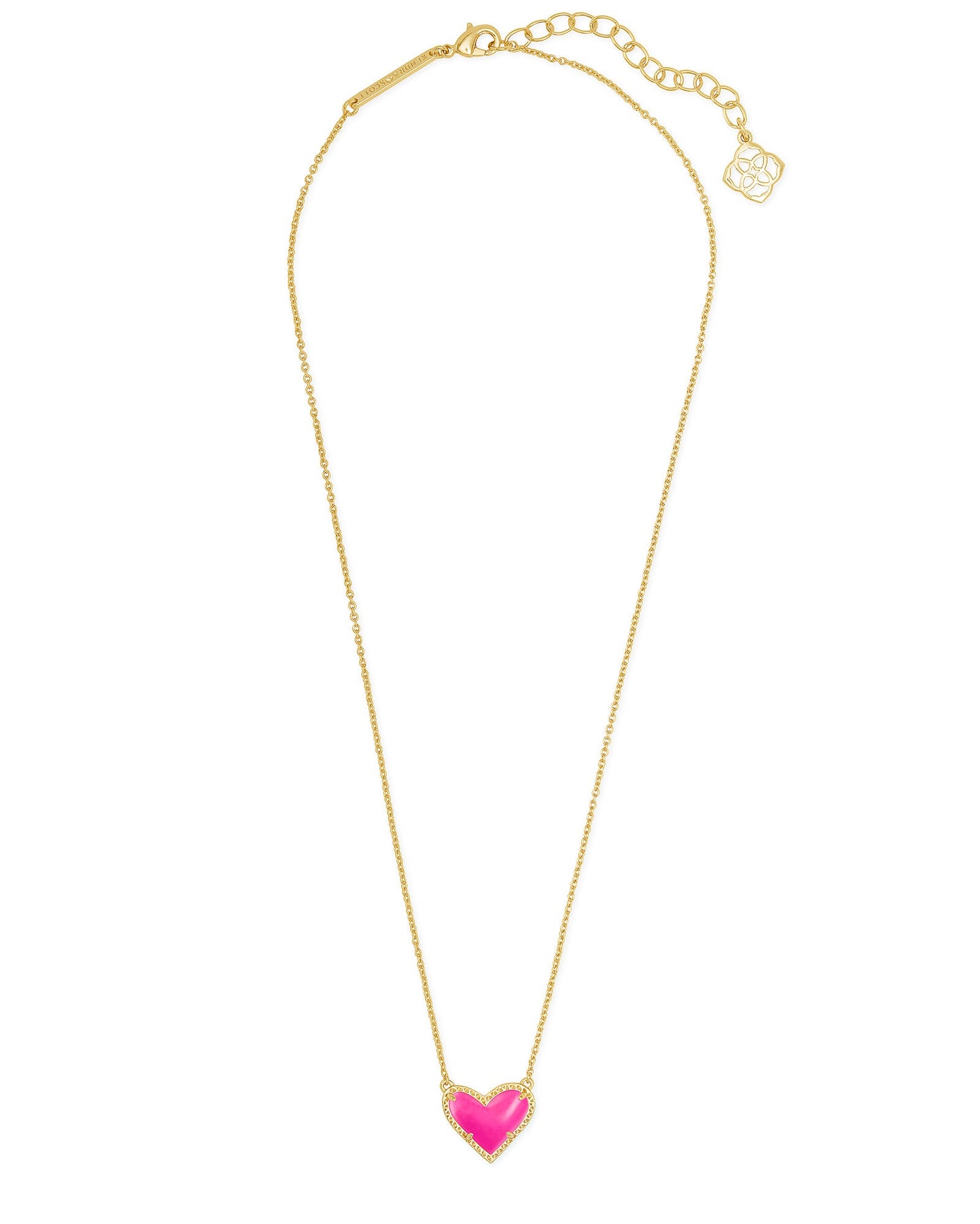 Ari Heart Gold Pendant Necklace In Magenta Magnesite - She Chester