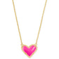 Ari Heart Gold Pendant Necklace In Magenta Magnesite - She Chester