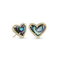 Ari Heart Gold Stud Earrings In Abalone Shell - She Chester