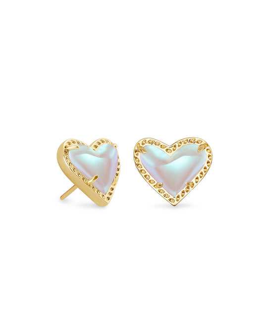 Ari Heart Magenta Gold Stud - She Chester