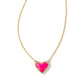 Ari Heart Necklace Gold Neon Pink - She Chester