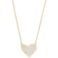 Ari Heart Pendant Necklace Gold Iridescent Drusy - She Chester
