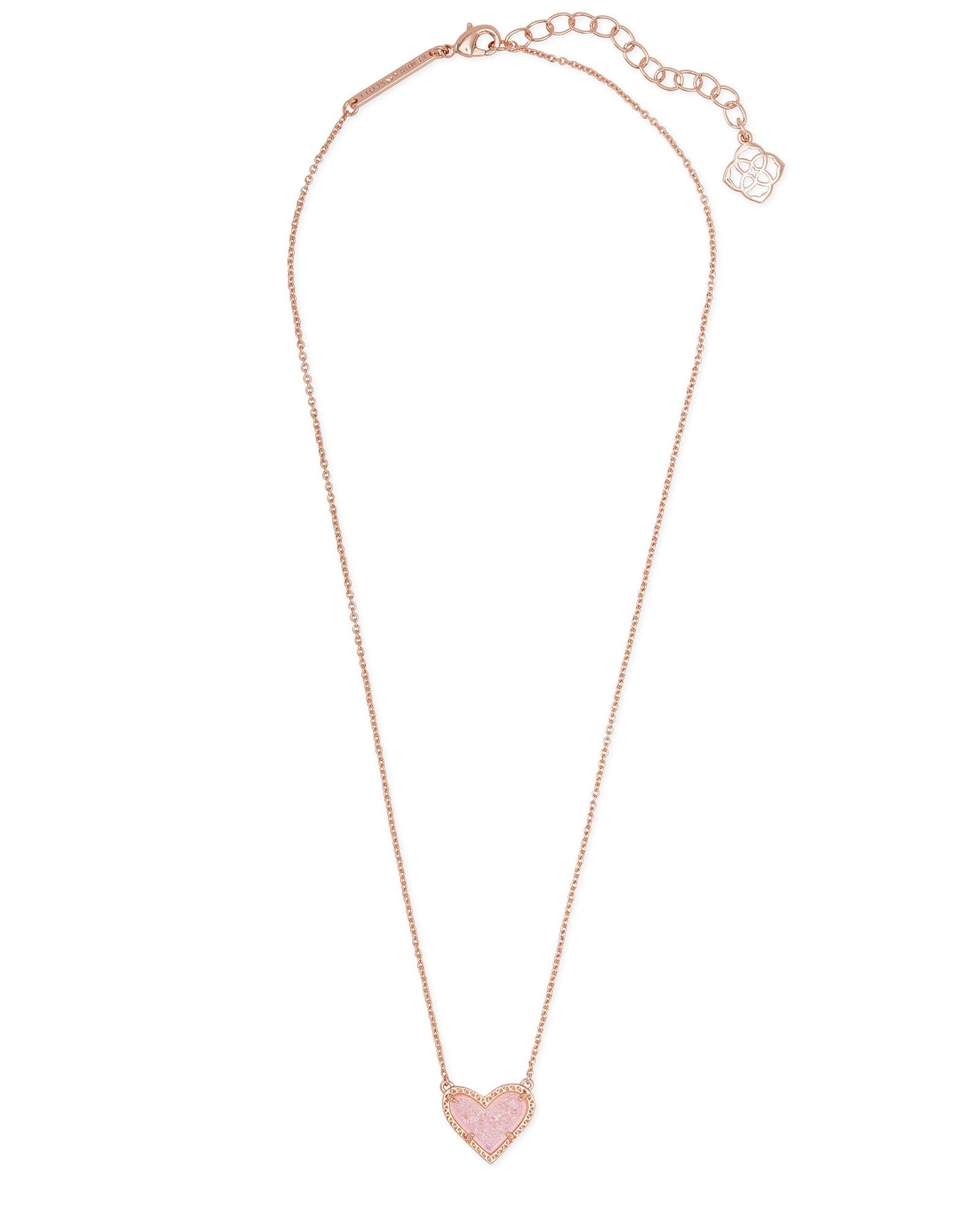 Ari Heart Pink Drusy Gold Heart Necklace - She Chester