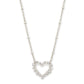 Ari Heart Rhodium White Crystal Necklace - She Chester