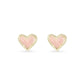 Ari Heart Rose Quartz Gold Stud Earrings - She Chester