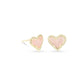 Ari Heart Rose Quartz Gold Stud Earrings - She Chester