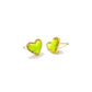 Ari Heart Stud Earrings Gold Neon Yellow - She Chester