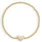Ari Pave Crystal Heart Stretch Gold Bracelet - She Chester
