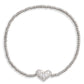 Ari Pave Crystal Heart Stretch Rhodium Bracelet - She Chester