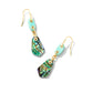 ASHLYN MULTI STONE DROP EARRINGS GOLD TEAL MIX - She Chester
