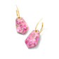 ASHLYN STATEMENT HUGGIE EARRINGS GOLD BRONZE VEINED MAGENTA JADE - She Chester