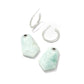 ASHLYN STATEMENT HUGGIE EARRINGS RHODIUM TEAL QUARTZITE - She Chester