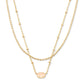 Emilie Multi Strand Necklace Gold Rose Quartz