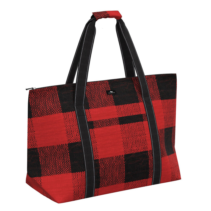 Chili & Black Check On Holiday  XL Shoulder Bag