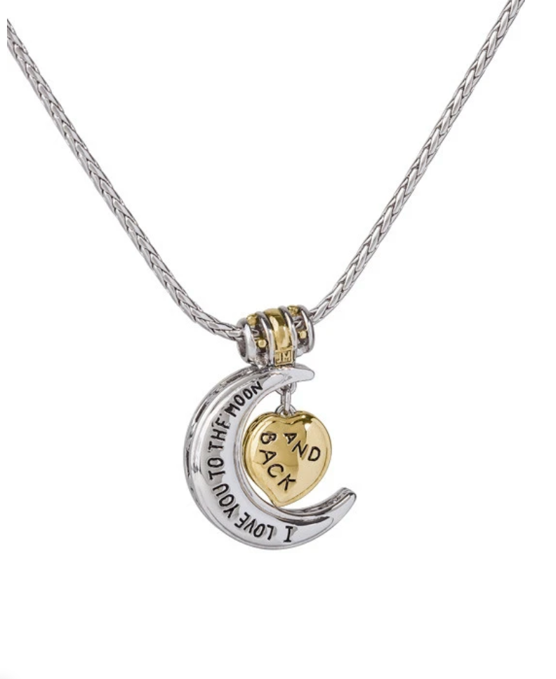Celebration Collection Heart in Moon Necklace - I Love You to the Moon and Back K4084-A003
