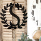 Black Roman Wreath Initial Doorhanger - Pick up Only