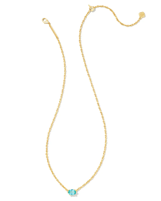 Cailin Pendant Necklace Gold Aqua Crystal