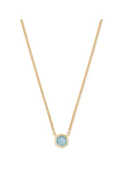 DAVIE PENDANT NECKLACE 18K GOLD VERMEIL AQUAMARINE