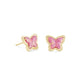 Lillia Butterfly Stud Earring Gold Rose Pink Opal