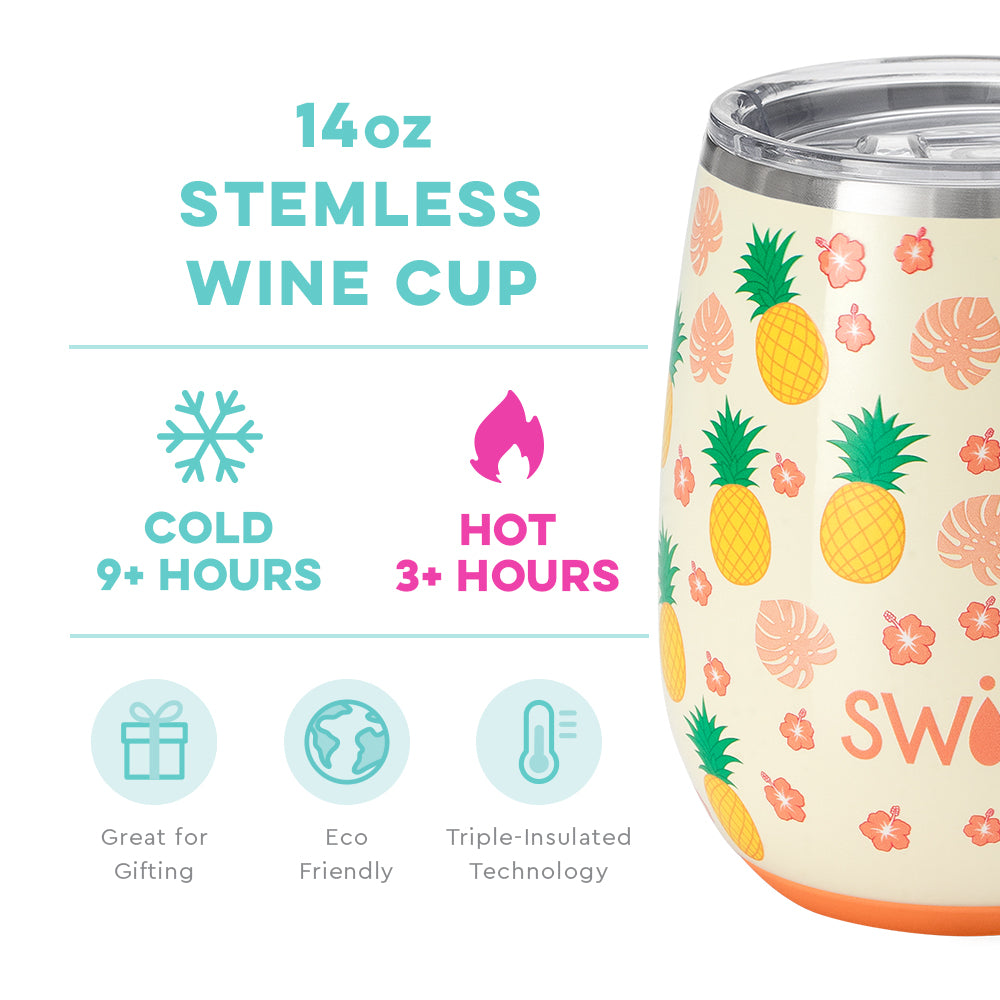 Pineapple Stemless Wine Cup (14oz)