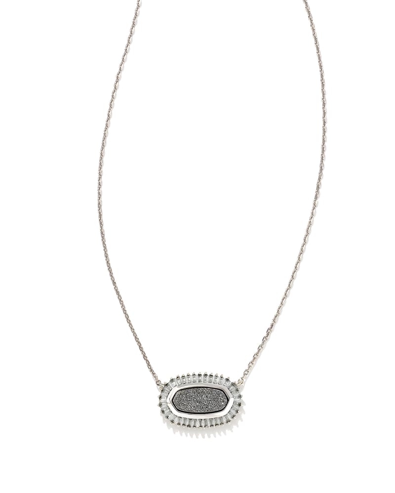 Baguette Elisa Rhod Platinum Drusy - She Chester