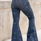 Star Embroidered Flare Jeans -