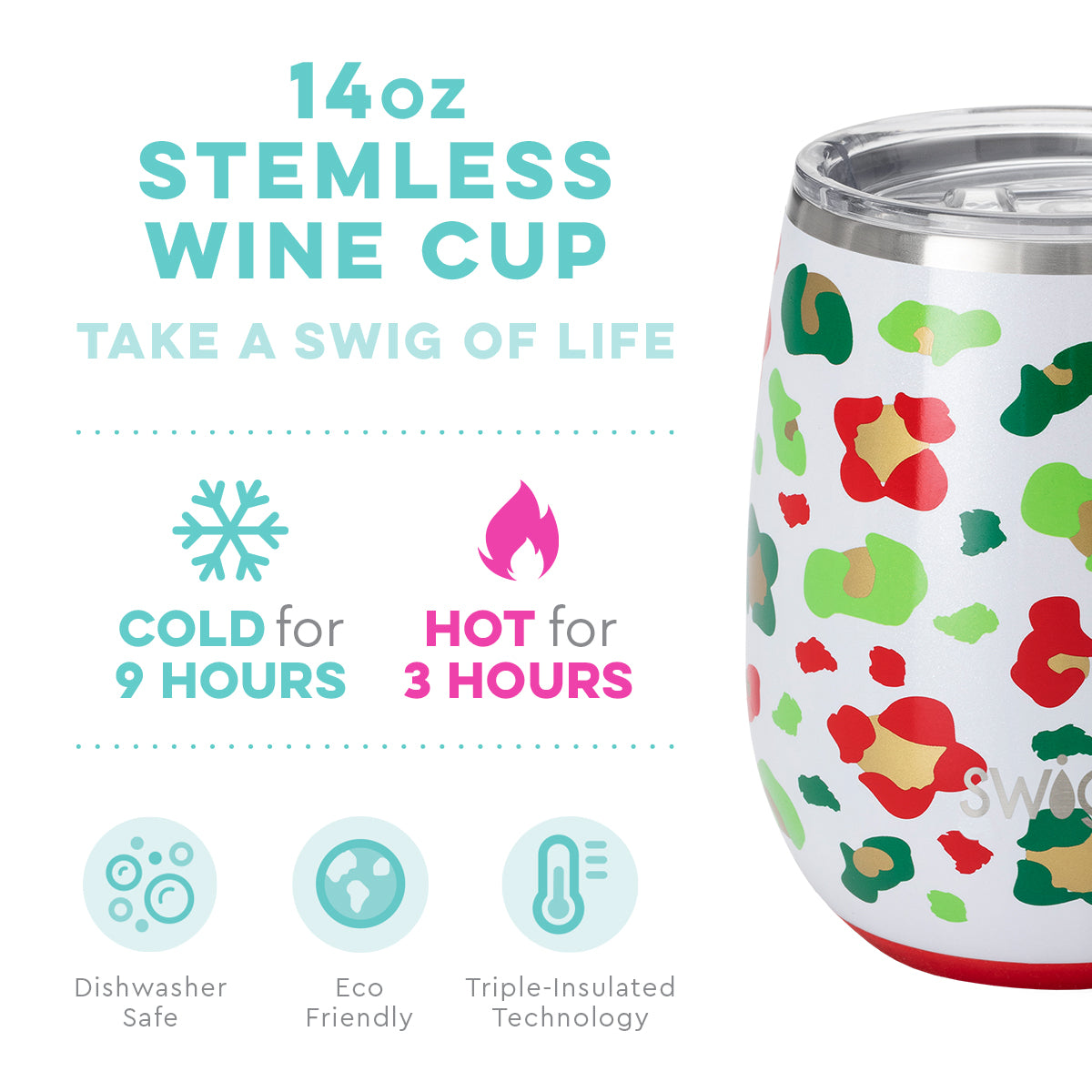Jingle Jungle Wine Cup (14oz)