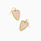Beaded Ansley Gold Iridescent Frost Glass Drop Earrings - She Chester