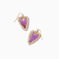 Beaded Ansley Gold Lilac Phosphate Drop Earrings - She Chester