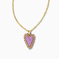 Beaded Ansley Gold Lilac Phosphate Heart Necklace - She Chester