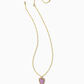 Beaded Ansley Gold Lilac Phosphate Heart Necklace - She Chester