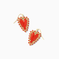 Beaded Ansley Gold Red Kyocera Opal Drop Earrings - She Chester
