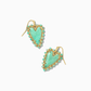 Beaded Ansley Gold Sea Green Chryscl Drop Earrings - She Chester