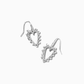 Beaded Ansley Rhodium Open Frame Earrings - She Chester