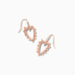 Beaded Ansley Rose Gold Open Frame Earrings - She Chester