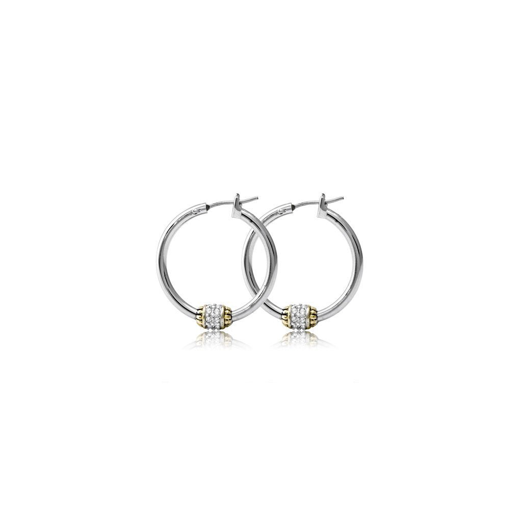 Beaded Pavé Hoop Earrings - She Chester