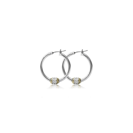 Beaded Pavé Hoop Earrings - She Chester