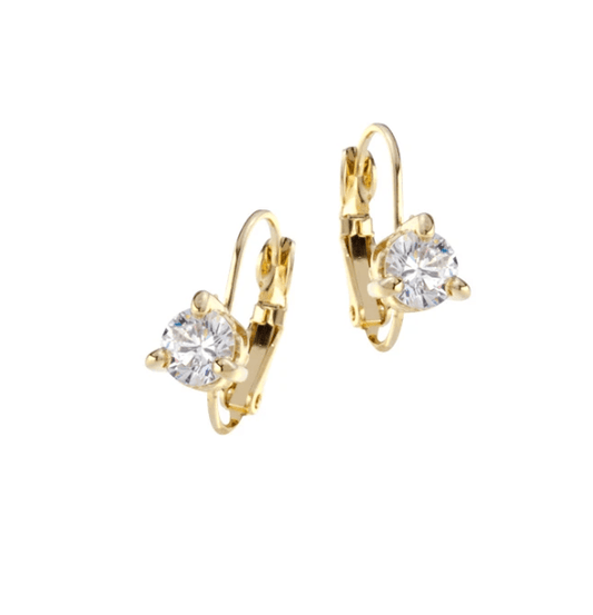 Beijos 6mm Prong Set Earrings - Gold F5016 - GF00 - She Chester