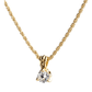 Beijos 7mm CZ Gold Prong Set Pendant Necklace K5017 - GF05 - She Chester